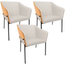 Ver imagem 1 de Kit 3 Cadeiras para Sala de Jantar Estar Living Olívia L02 Linho Cru Couríssimo Whisky - Lyam Decor