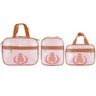 Kit Bolsa Infantil 3 Peças com Mochila Viagem Luxo Medalha: Urso Rosa - 1