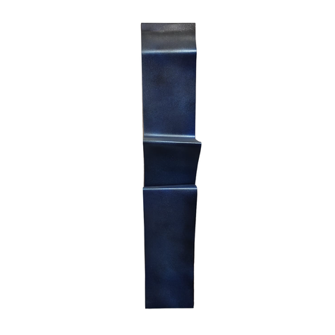 Decoração Escultura de Parede Abstrata em Aço Cor Azul Exclusiva no Brasil Base em MDF Para Sala Qu