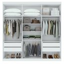 Ver imagem 5 de Guarda-roupa Alonzo 6 Portas e 4 Gavetas com Espelho e Pés Branco