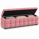Ver imagem 6 de Recamier Baú Cama Casal 138cm Banco Puf Estofado Bouclé Boss:Rosa/Bouclé