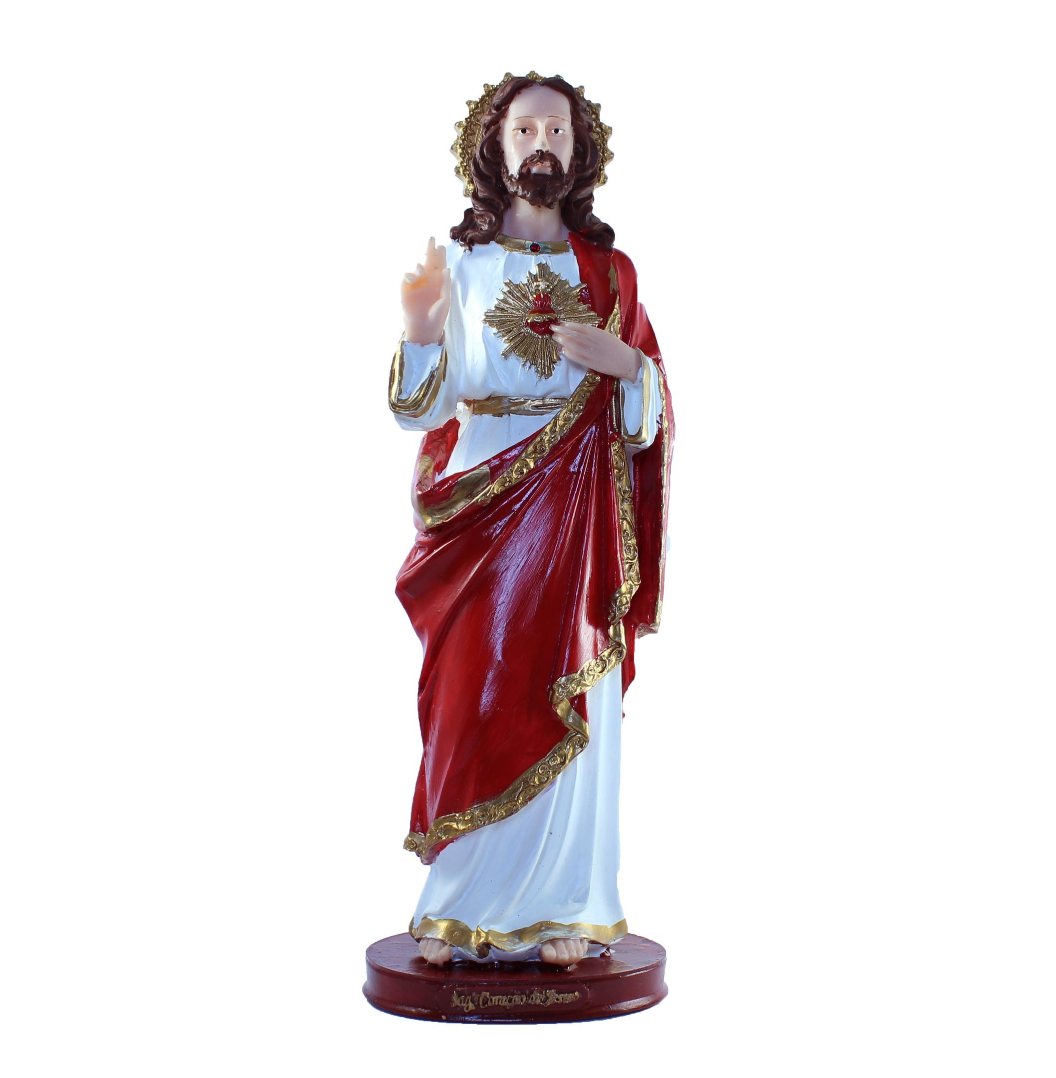 Escultura Sagrado Coração de Jesus 31 cm em resina - 2