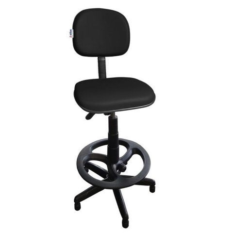 Cadeira Caixa Secretária Alta para Escritório com Preto