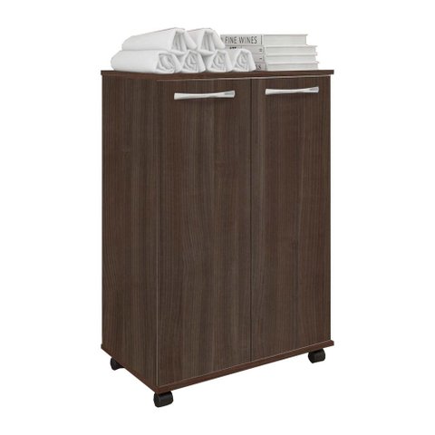 Armário Sapateira 2 Portas com 4 Prateleiras - Castanho