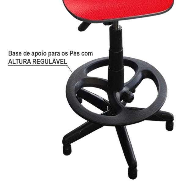 Cadeira Caixa Secretária Alta para Escritório em Jserrano Vermelho - 3