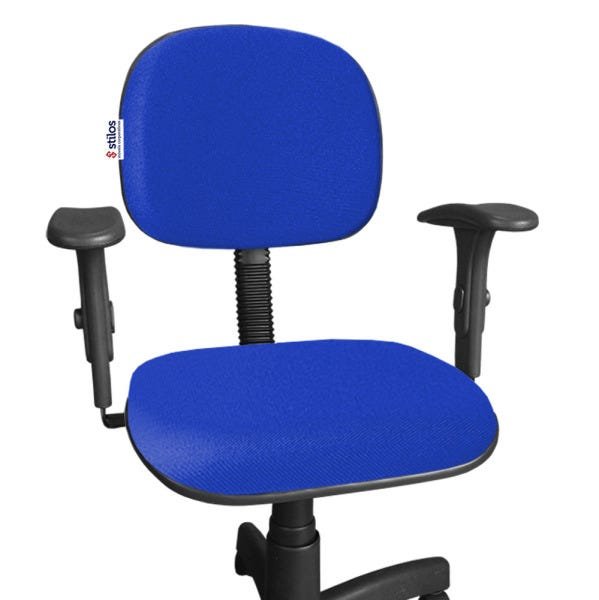 Cadeira Secretária Giratória com Braço Digitador e Regulagem Altura Jserrano Azul - 2