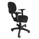 Ver imagem 3 de Cadeira Secretária Giratória com Braço Digitador e Regulagem Altura Preto