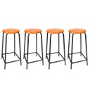 Ver imagem 1 de Kit 4 Bancos Alto de Metal Banqueta Empilhavel para Bar Bancão Cozinha - Laranja