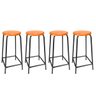 Kit 4 Bancos Alto de Metal Banqueta Empilhavel para Bar Bancão Cozinha - Laranja - 1