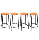 Ver imagem 1 de Kit 4 Bancos Alto de Metal Banqueta Empilhavel para Bar Bancão Cozinha - Laranja