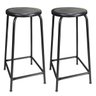 Kit 2 Bancos Alto de Metal Banqueta Empilhavel para Bar Bancão Cozinha - Preta - 1