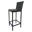 Ver imagem 4 de Conjunto 2 Banquetas Turquia Alta em Aço com Assento Estofado e Encosto de Junco Preto