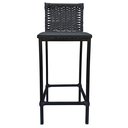 Ver imagem 3 de Conjunto 2 Banquetas Turquia Alta em Aço com Assento Estofado e Encosto de Junco Preto