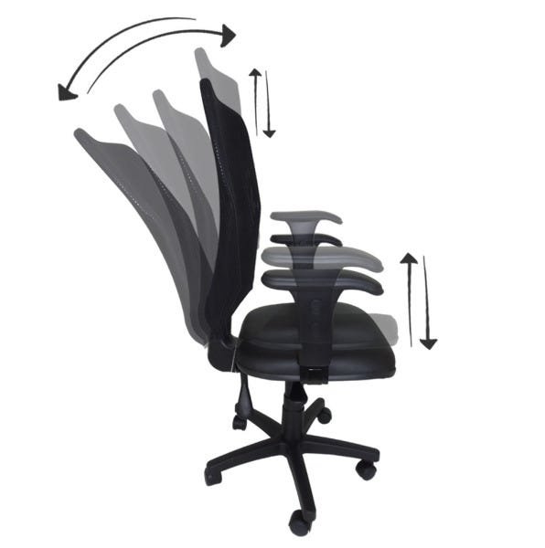 Cadeira Ergonômica Executiva em Tela Mesh Back System Nr-17 para Escritório Apoio Lombar Preta - 2