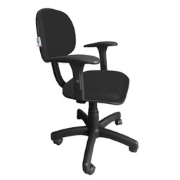 Cadeira Secretária Giratória com Braços Digitador e Regulagem Altura Jserrano Preto - 3