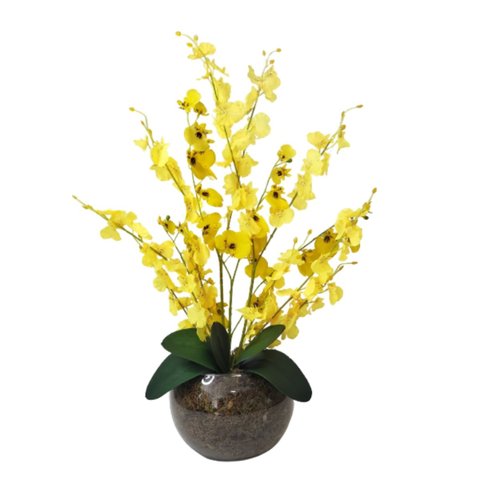 Arranjo Centro Mesa 1 Orquídea Artificial Vaso