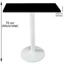 Ver imagem 2 de Mesa Zeta Ferro Branco 75 Cm (alt) Disco Redondo Tampo Mdp Quadrado 80 Cm (larg) X 2,5 Cm (alt)