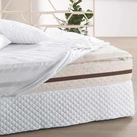 Protetor de Colchão Branco Microfibra Impermeável Cama Casal