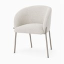 Ver imagem 1 de Poltrona Atena Base Fixa em Metal Cinza Lisa Zari Decor: Linho Cru