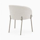 Ver imagem 2 de Poltrona Atena Base Fixa em Metal Cinza Lisa Zari Decor: Linho Cru