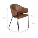 Ver imagem 2 de Cadeira para Sala de Jantar 53cm x 81cm Gila Marrom/Caramelo
