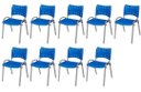 Ver imagem 2 de Cadeira Iso Base Cinza Escola, Escritório Azul Kit 9 Un