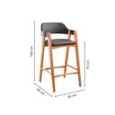 Ver imagem 4 de Kit 4 Banquetas para Cozinha Gaia em Madeira Maciça Preto