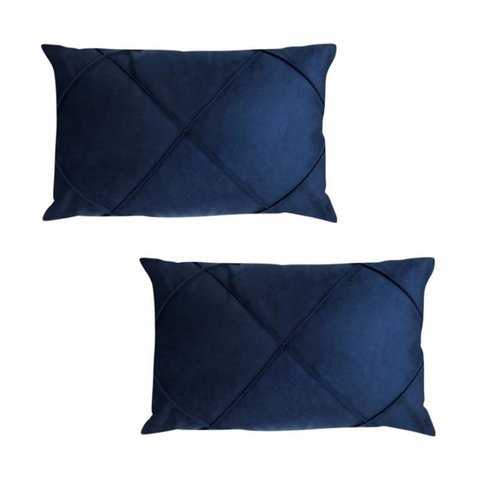 Kit 2 Capas para Almofada Drapeada em Veludo Retangular 60x40
