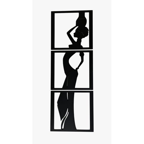 Mulher Vaso com Turbante - Decoração:preto