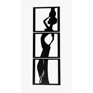 Mulher Vaso com Turbante - Decoração:preto