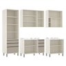Cozinha Completa Modulada 6 Peças, Paneleiro Vidro Reflecta, Armários e Balcões Linea Luciane Móveis - 3