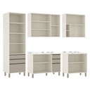 Ver imagem 3 de Cozinha Completa Modulada 6 Peças, Paneleiro Vidro Reflecta, Armários e Balcões Linea Luciane Móveis