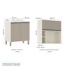 Cozinha Completa Modulada 6 Peças, Paneleiro Vidro Reflecta, Armários e Balcões Linea Luciane Móveis - 6