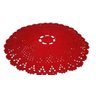 Tapete de Crochê Redondo Vermelho Artesanal - 1