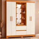 Ver imagem 2 de Guarda Roupa 4 Portas 2 Gavetas Quarto Olimpia Cinamomo com Off White - Albatroz