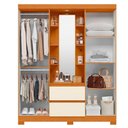 Ver imagem 3 de Guarda Roupa 4 Portas 2 Gavetas Quarto Olimpia Cinamomo com Off White - Albatroz
