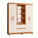 Ver imagem 1 de Guarda Roupa 4 Portas 2 Gavetas Quarto Olimpia Cinamomo com Off White - Albatroz