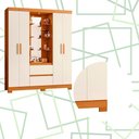 Ver imagem 4 de Guarda Roupa 4 Portas 2 Gavetas Quarto Olimpia Cinamomo com Off White - Albatroz