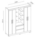 Ver imagem 5 de Guarda Roupa 4 Portas 2 Gavetas Quarto Olimpia Cinamomo com Off White - Albatroz
