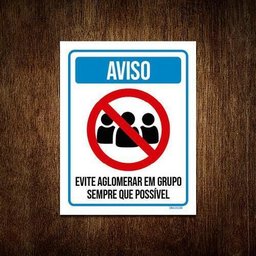 Kit 5 Placas Distanciamento Social Aviso Evite Aglomerar - 1