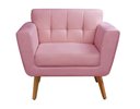 Ver imagem 3 de Poltrona Decorativa Bruna Living Sala Quarto Recepção - Suede Rosa 280