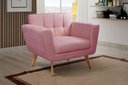 Ver imagem 2 de Poltrona Decorativa Bruna Living Sala Quarto Recepção - Suede Rosa 280