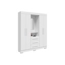 Ver imagem 4 de Guarda Roupa Solteiro 4 Portas e 3 Gavetas C/ 1 Espelho Emily Gold Nature/off White - Acp