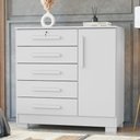 Ver imagem 6 de Comoda 5 Gavetas 1 Porta 99 cm Vitoria Branco Rudk