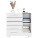 Ver imagem 4 de Comoda 5 Gavetas 1 Porta 99 cm Vitoria Branco Rudk