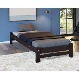 Cama de Solteiro TURCA Madeira Maciça Cor TABACO - 1