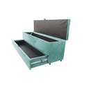 Ver imagem 1 de Recamier Puff Baú Sapateira com Gaveta 1,38cm para Cama Box Padrão - Azul Tiffany