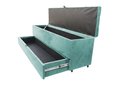 Ver imagem 1 de Recamier Puff Baú Sapateira com Gaveta 1,38cm para Cama Box Padrão - Azul Tiffany