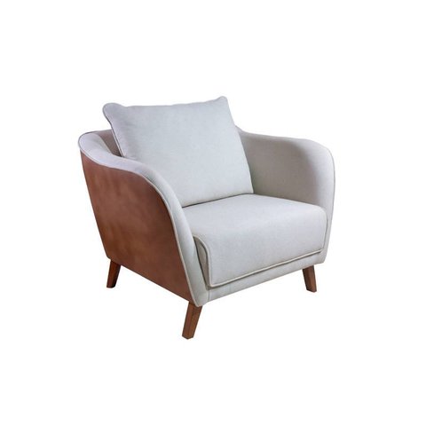 Poltrona decorativa para sala madeira maciça - Doha - Bianchi Móveis