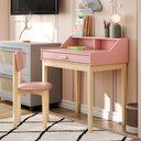 Ver imagem 1 de Escrivaninha Mdf Infantil com 1 Gaveta com Cadeirinha Infantil Rosa
